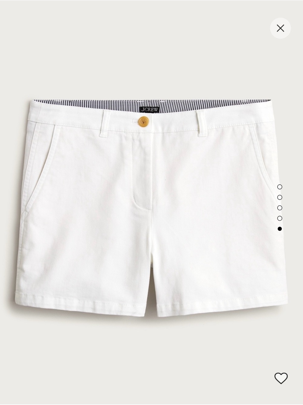 J.Crew 4” Heritage Chino Shorts White Size 4 NWT